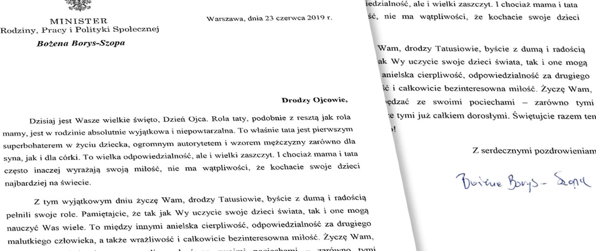 Życzenia z okazji Dnia Ojca.