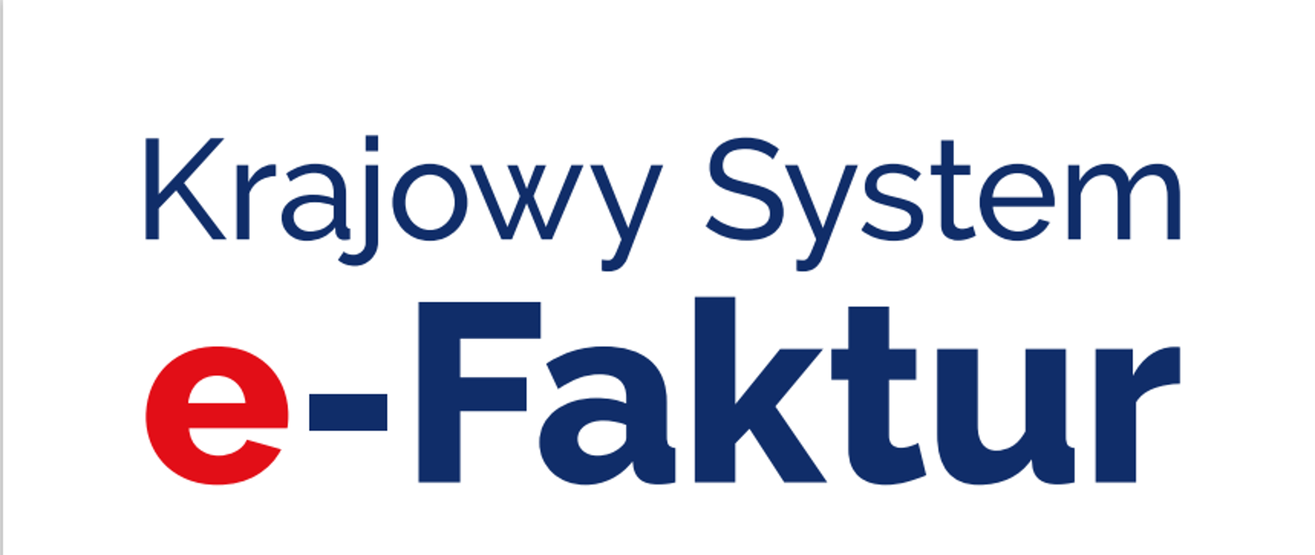 Granatowo - czerwony napis Krajowy System e-Faktur na białym tle