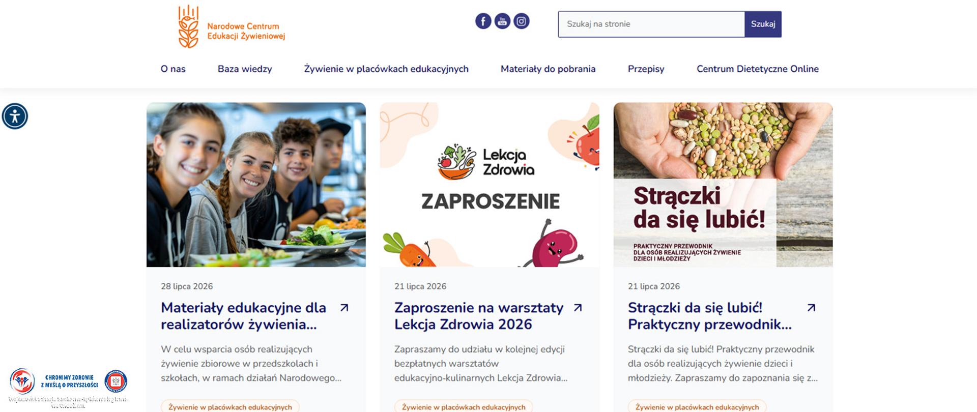 Materiały edukacyjne dla realizatorów żywienia zbiorowego w przedszkolach i szkołach