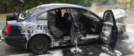Spalony samochód osobowy
