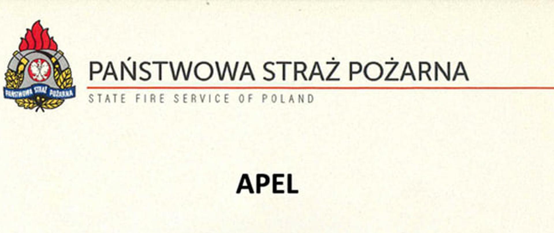 Apel Komendanta Głównego PSP 