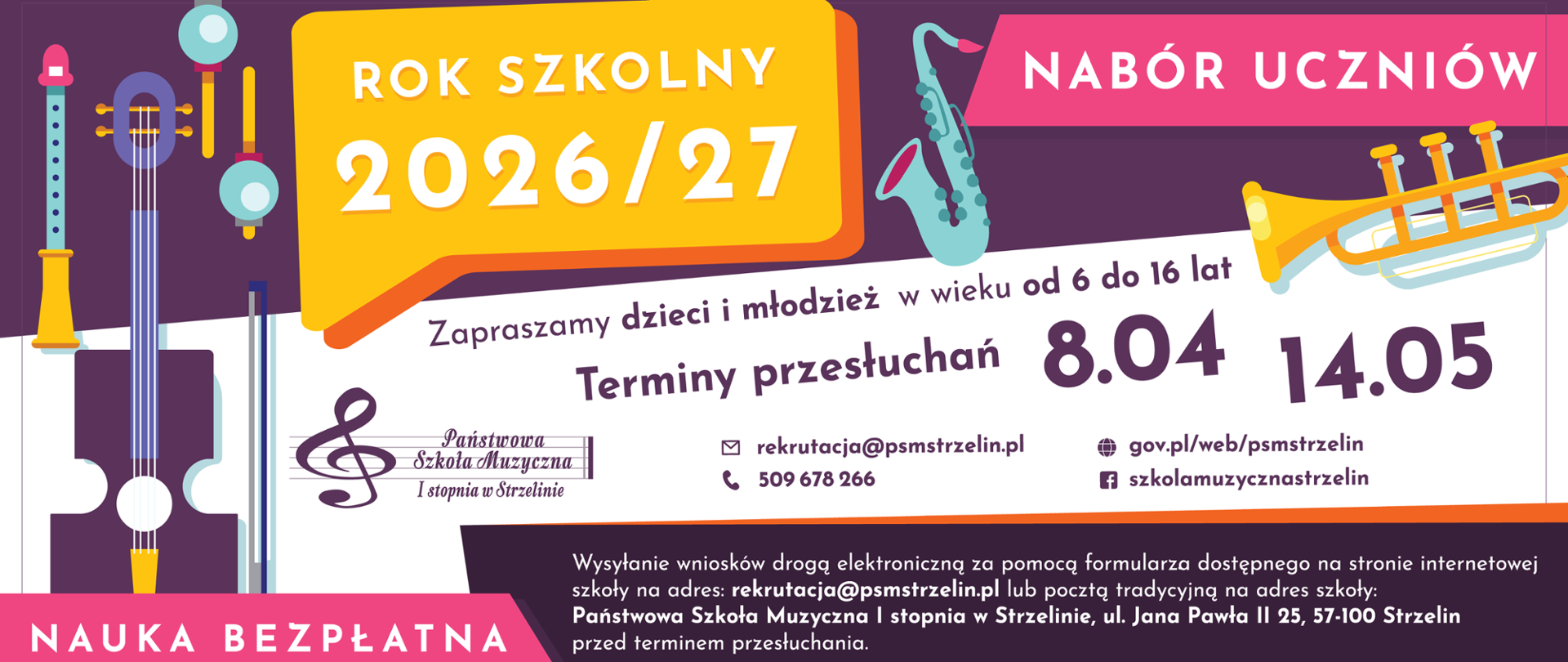 Baner rekrutacja 2026/2027