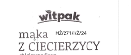 Witpak Mąka z ciecierzycy chickpeas flour, 500g - etykieta z przodu 