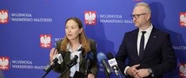 In the photo: Minister Katarzyna Pełczyńska-Nałęcz in front of the microphone