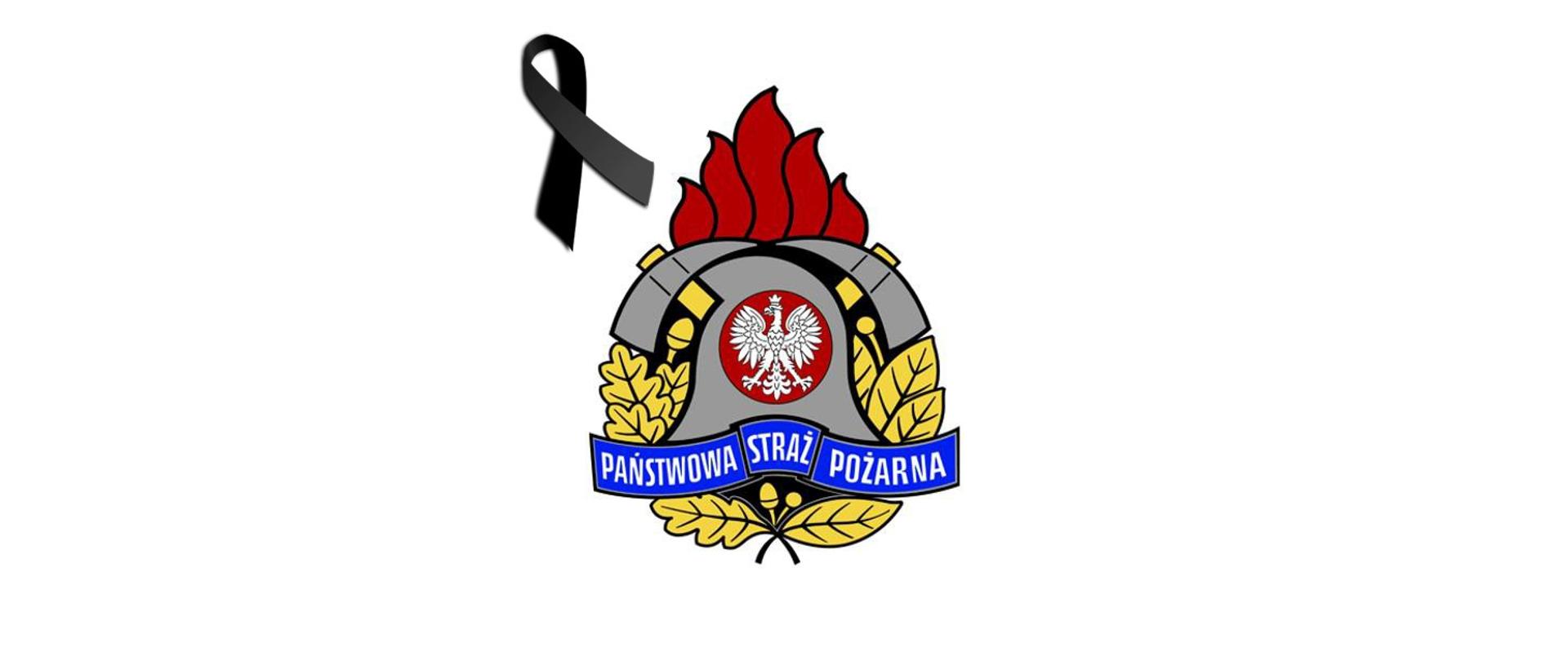 Logo Państwowej Straży Pożarnej z kirem