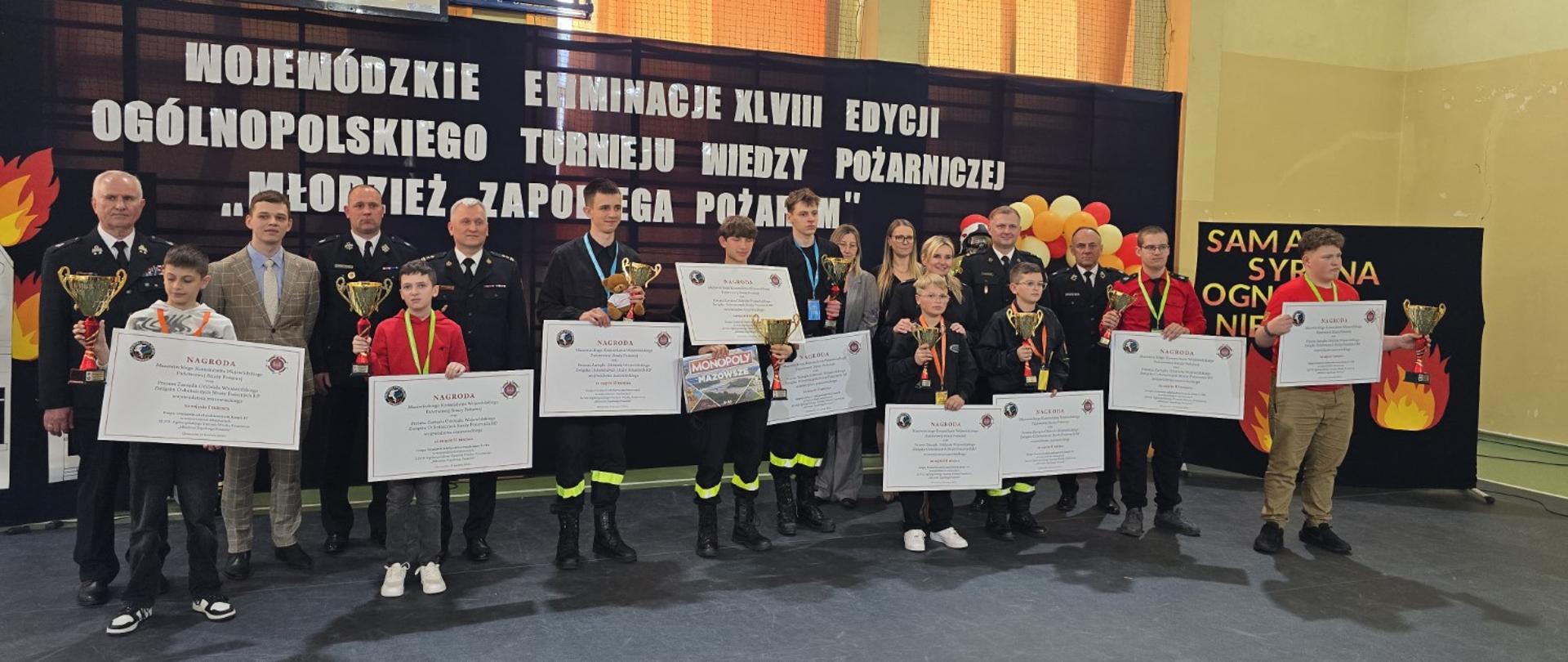 laureaci Eliminacji wojewódzkich XLVIII edycji Ogólnopolskiego Turnieju Wiedzy Pożarniczej „MŁODZIEŻ ZAPOBIEGA POŻAROM” 