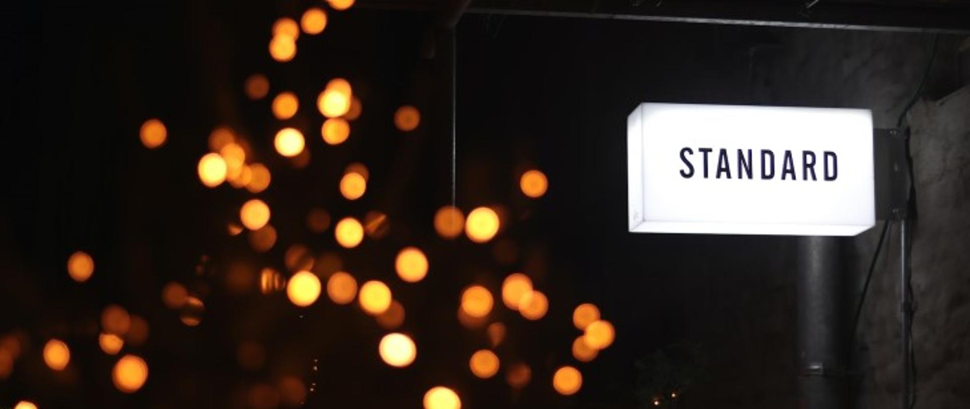 Zdjęcie neonu z napisem STANDARD