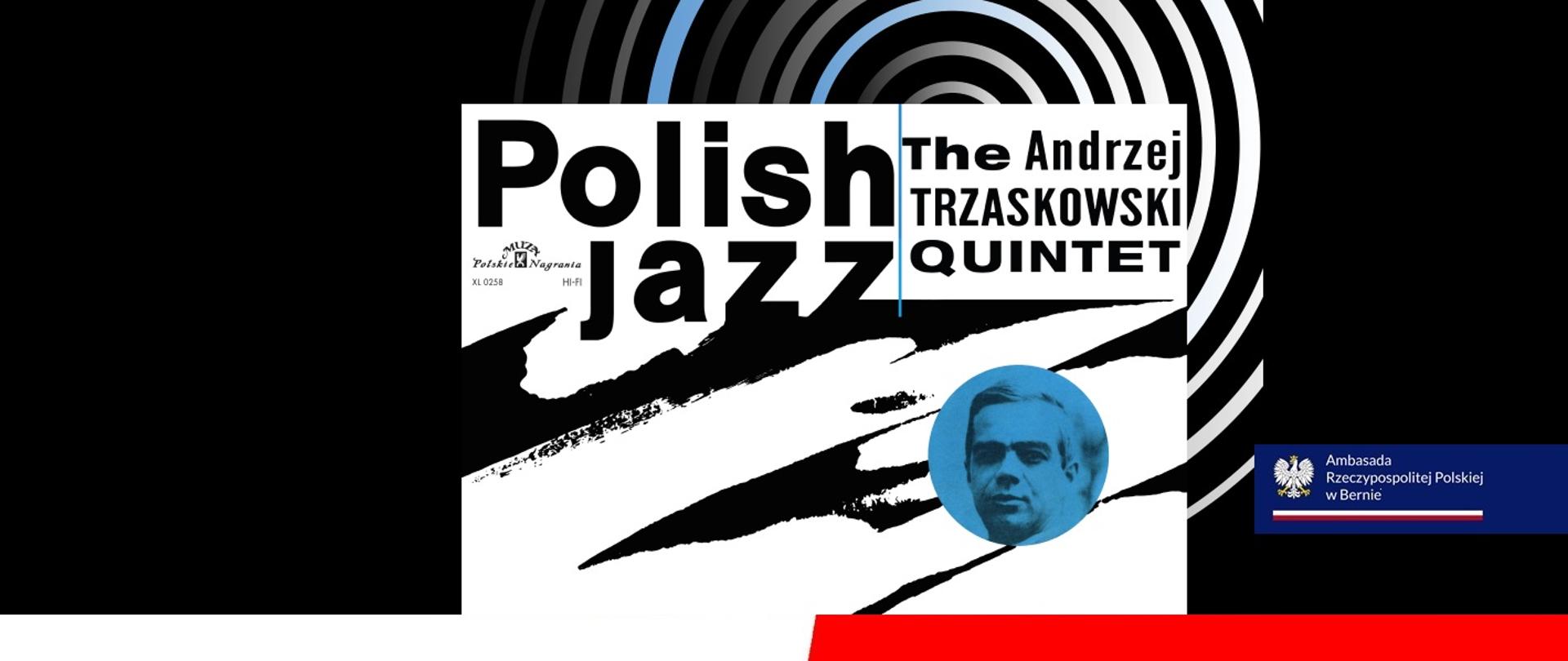 Die Grafik zeigt das Cover des Albums „Polish Jazz“ des Andrzej-Trzaskowski-Quintetts.
