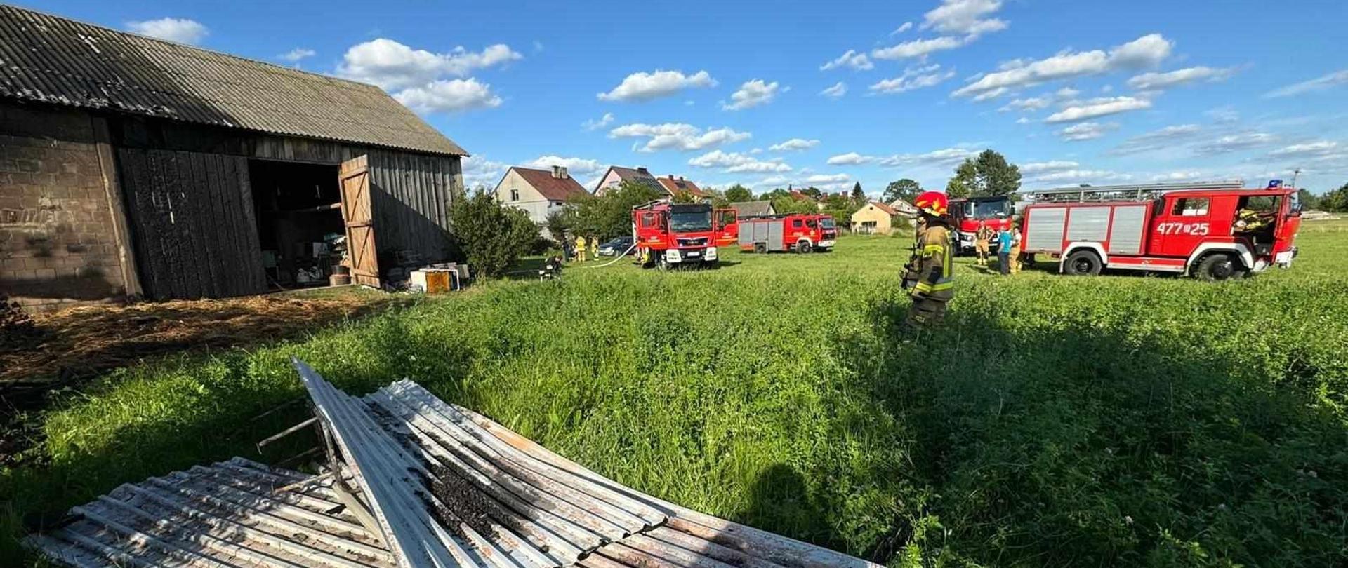 Pożar budynku gospodarczego