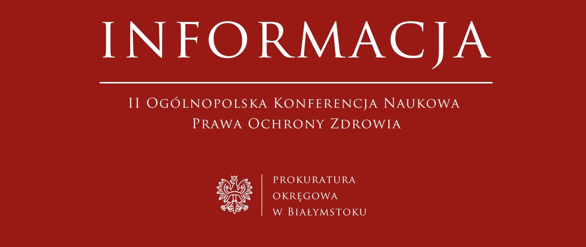 II Ogólnopolska Konferencja Naukowa Prawa Ochrony Zdrowia