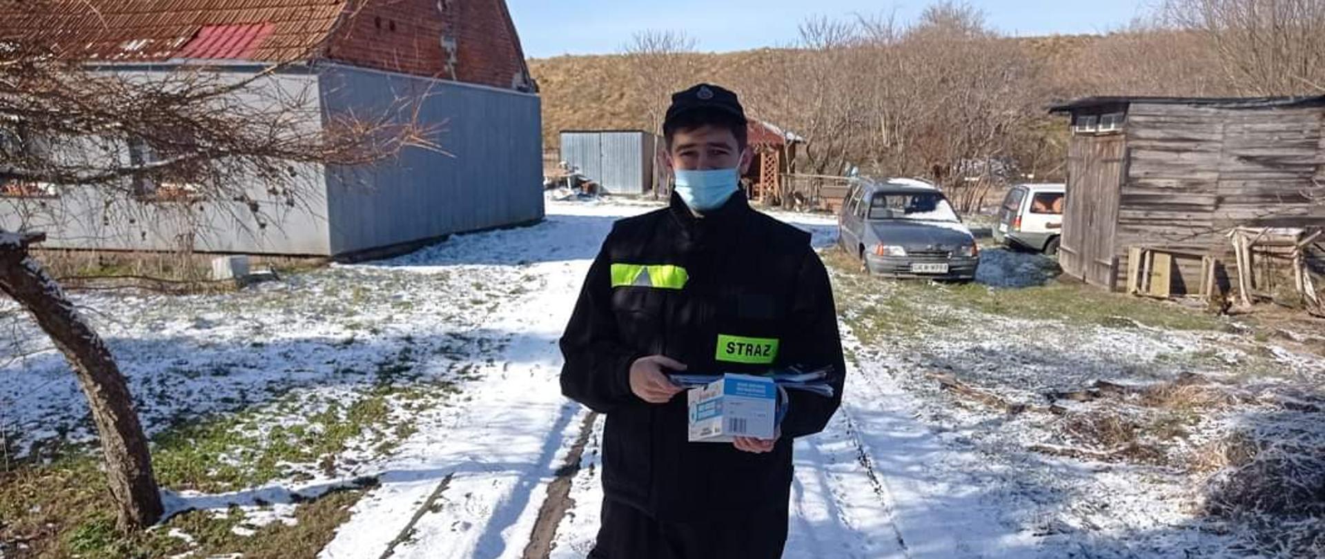 Dystrybucja ulotek i maseczek