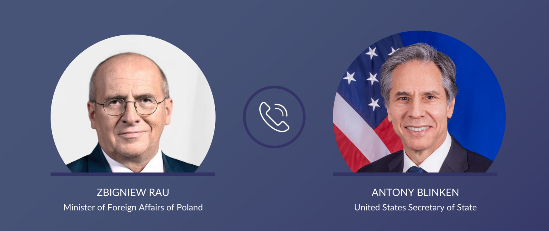 Zbigniew Rau Minister of Foreign Affairs of Poland and Antony Blinken United States Secretary of State
