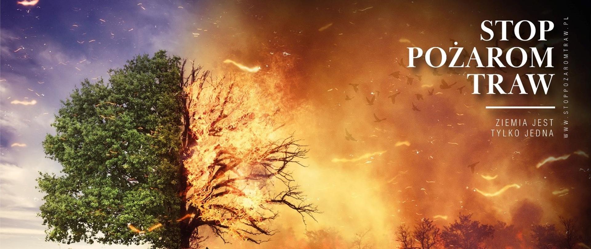 Baner stop pożarom traw