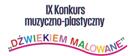 Plakat IX Konkursu muzyczno-plastycznego „Dźwiękiem malowane” organizowanego przez Państwową Szkołę Muzyczną I i II stopnia im. Ignacego Jana Paderewskiego w Stalowej Woli. Na górze nazwa szkoły i logo PSM. Centralnie napis „IX Konkurs muzyczno-plastyczny”, poniżej kolorowy tytuł „Dźwiękiem malowane”. W dolnej części ilustracja palety malarskiej z nutami i pędzlami. Na dole informacja: 15 maja 2026 r., sala koncertowa.