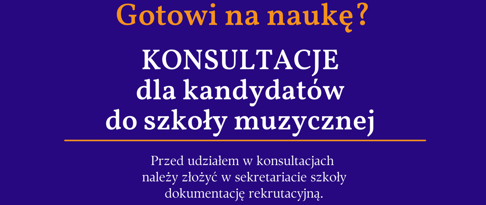 Plakat. Granatowe tło. Po lewej stronie w górnym rogu logotypy szkoły, po prawej stronie dane teleadresowe. Poniżej informacja dot. punktu konsultacyjnego terminy oraz zdjęcie z zajęć z przedszkolakami.