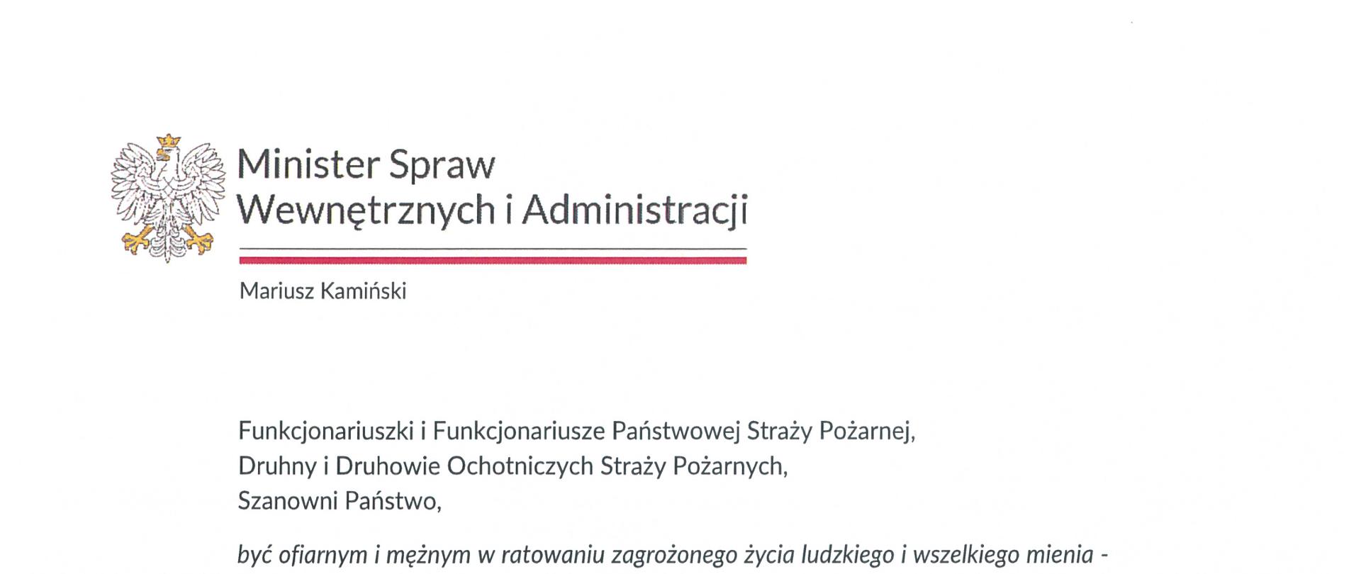 Życzenia MSWiA z okazji Dnia Strażaka