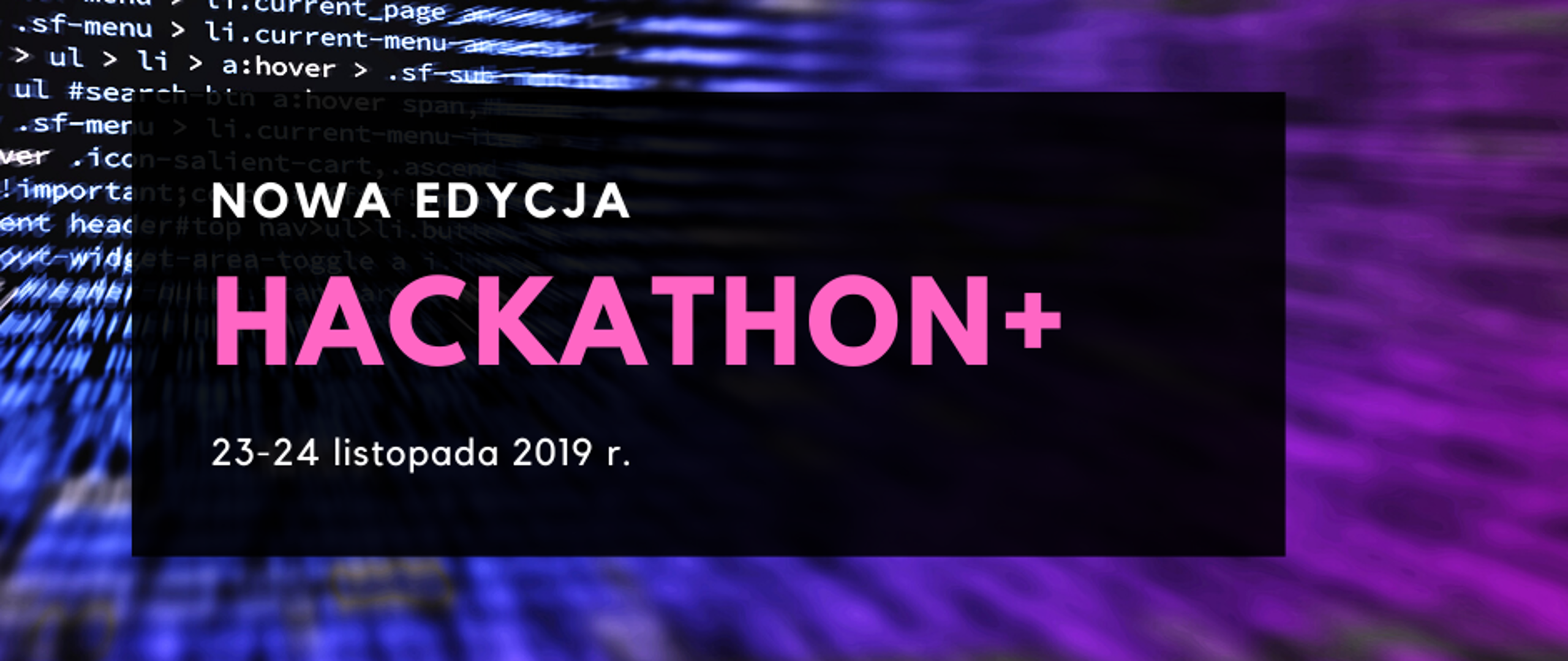 Grafika z tekstem Hackathon+