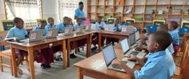 New laptops in St. Gertrude Pre & Primary School - panoramic