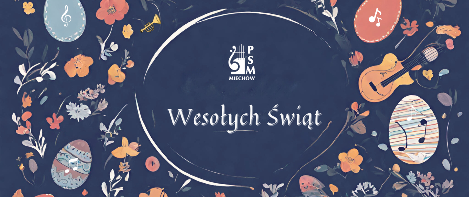 Na ciemnej grafice znajduje się napis: Wesołych Świąt