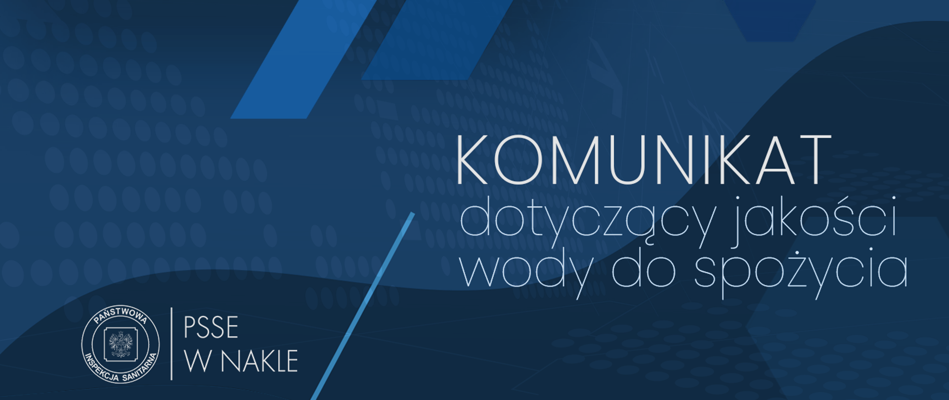 Komunikat dotyczący jakości wody do spożycia