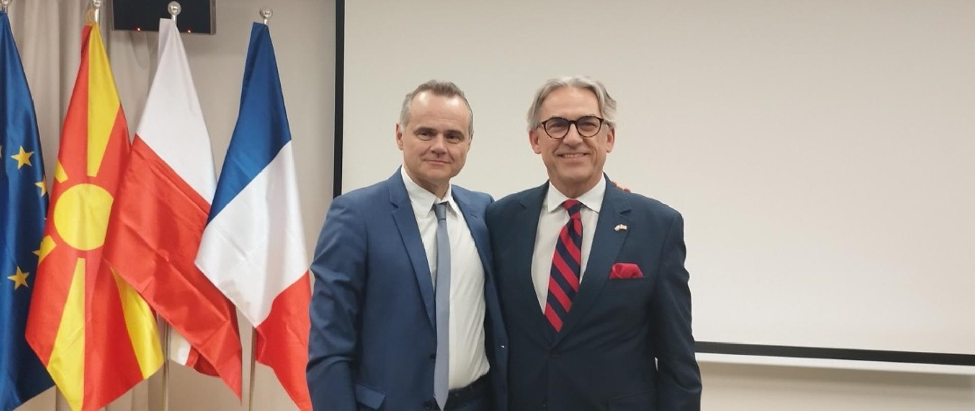 Ambasador Christophe Le Rigoleur oraz Minister Pełnomocny Mariusz Brymora