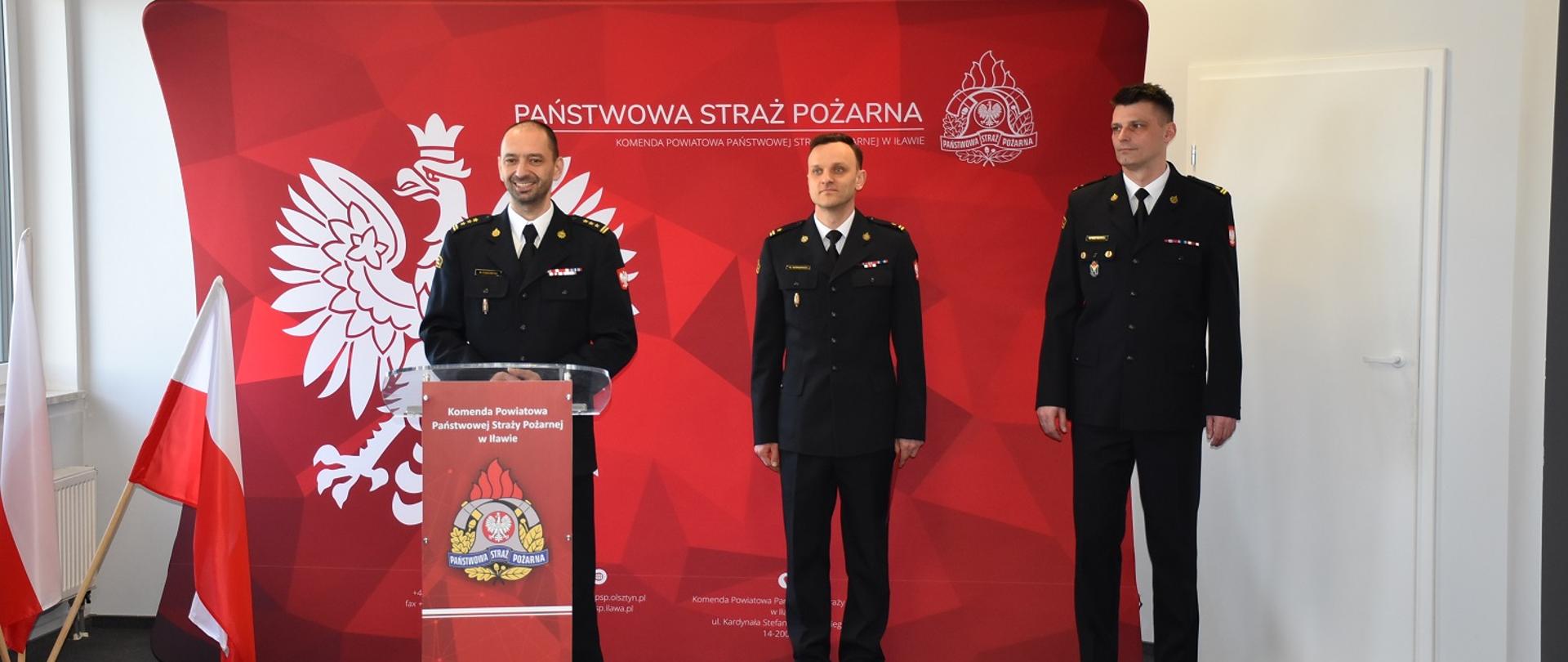 Przemawia st. bryg. Michał Kamieniecki warmińsko - mazurski komendant wojewódzki PSP