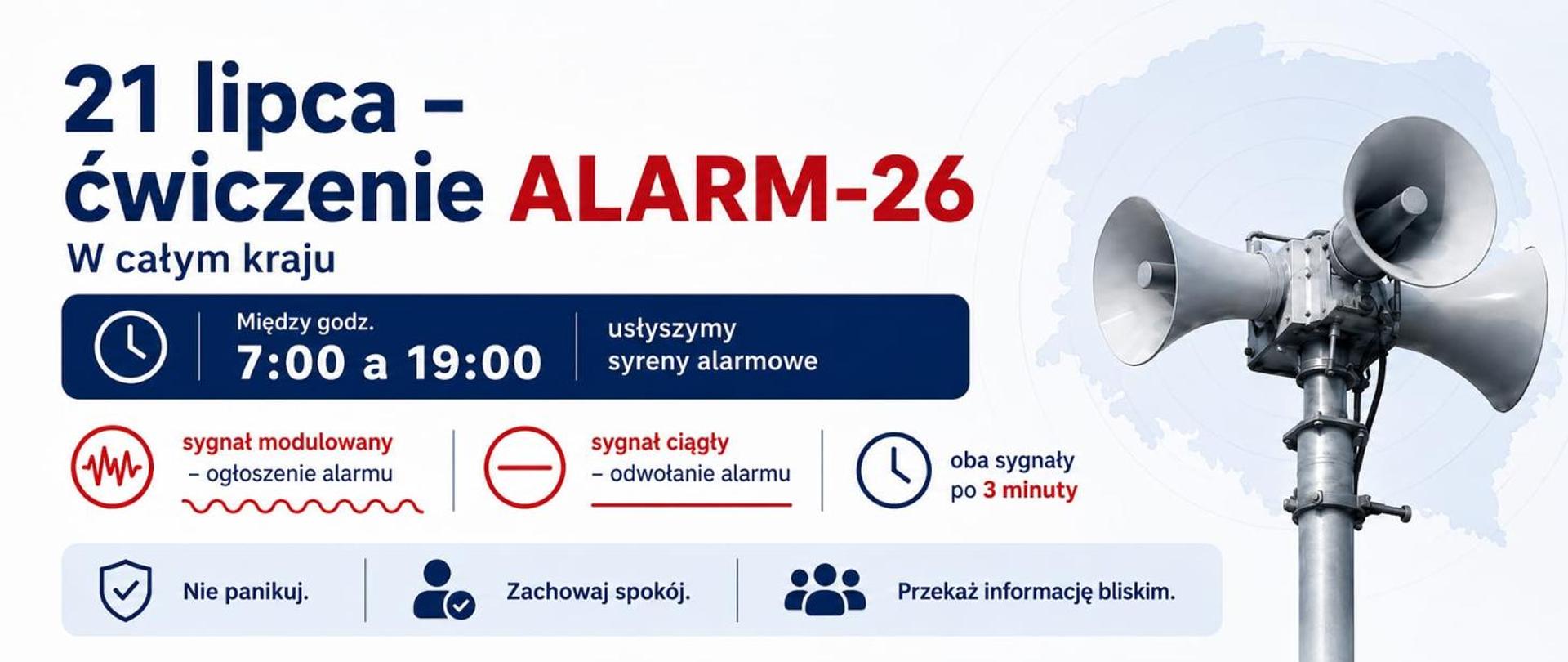 Ogólnopolskie ćwiczenie Alarm-26. We wtorek 21 lipca usłyszymy syreny alarmowe