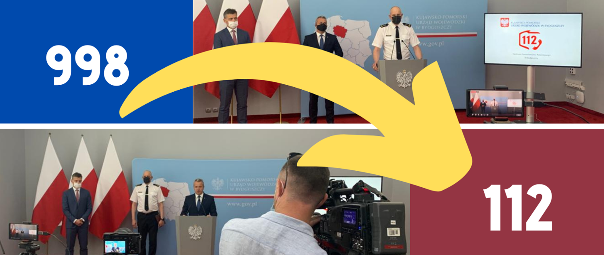 Konferencja wojewody i Zastępcy Komendanta Wojewódzkiego PSP w Toruniu