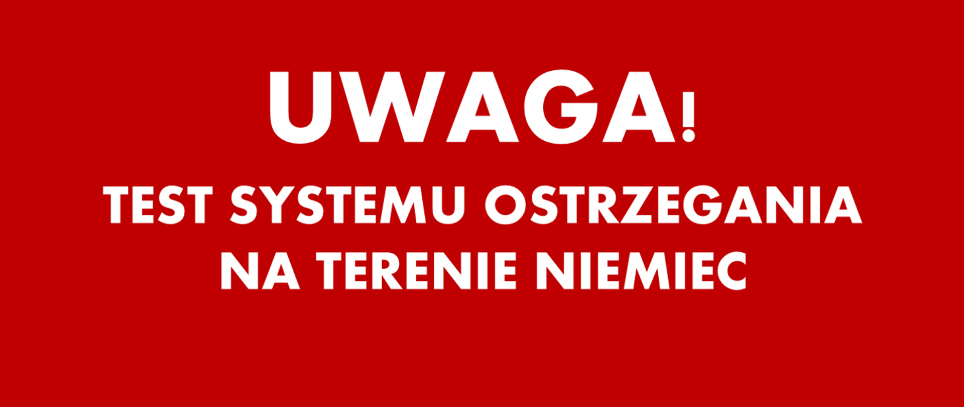 Test systemu ostrzegania na terenie Niemiec