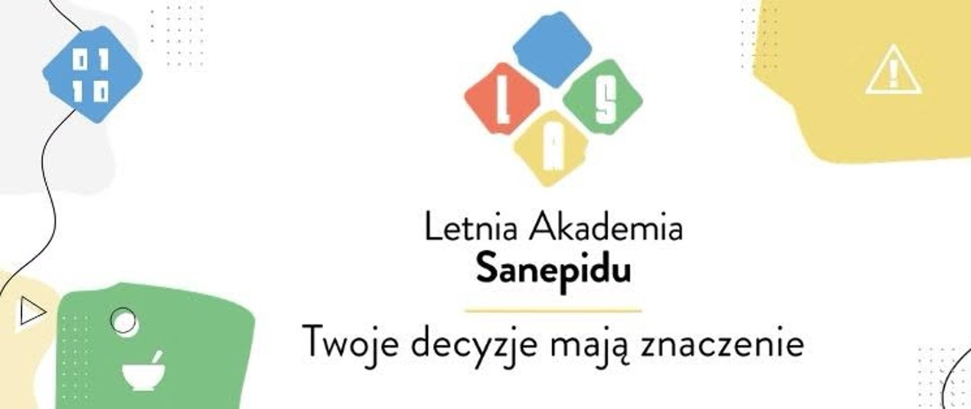 Belka LAS opis Duże Litery LAS na środku i napis Twoje decyzje mają znaczenie