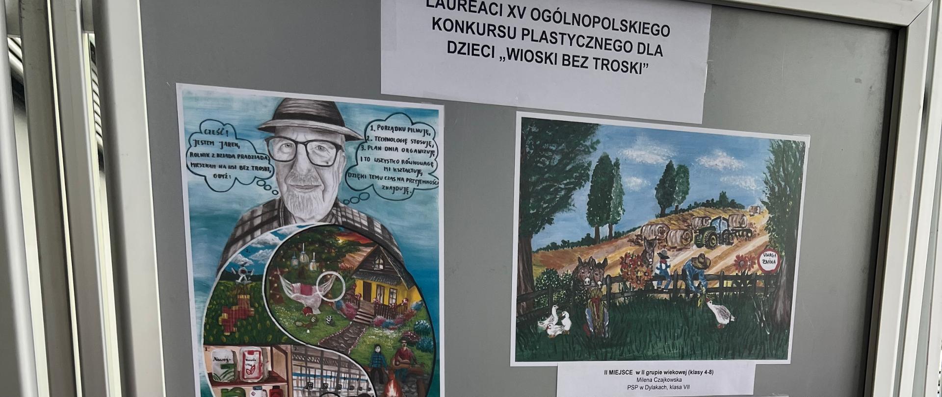 Zdjęcie przedstawia prace opolskich laureatów XV ogólnopolskiego konkursu „Wioski bez troski”.