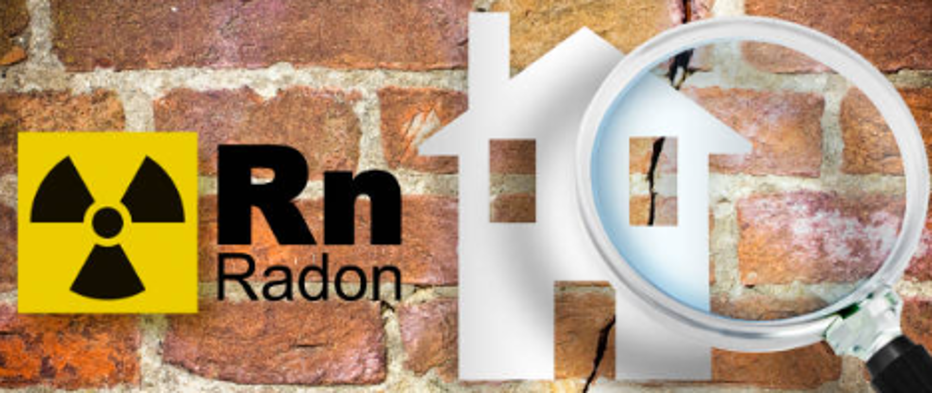 obrazek przedstawiający dom lupę i radon