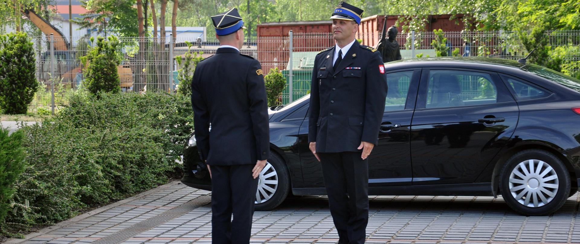 Uroczysta zbiórka i przywitanie nowego Komendanta Powiatowego PSP w Śremie.