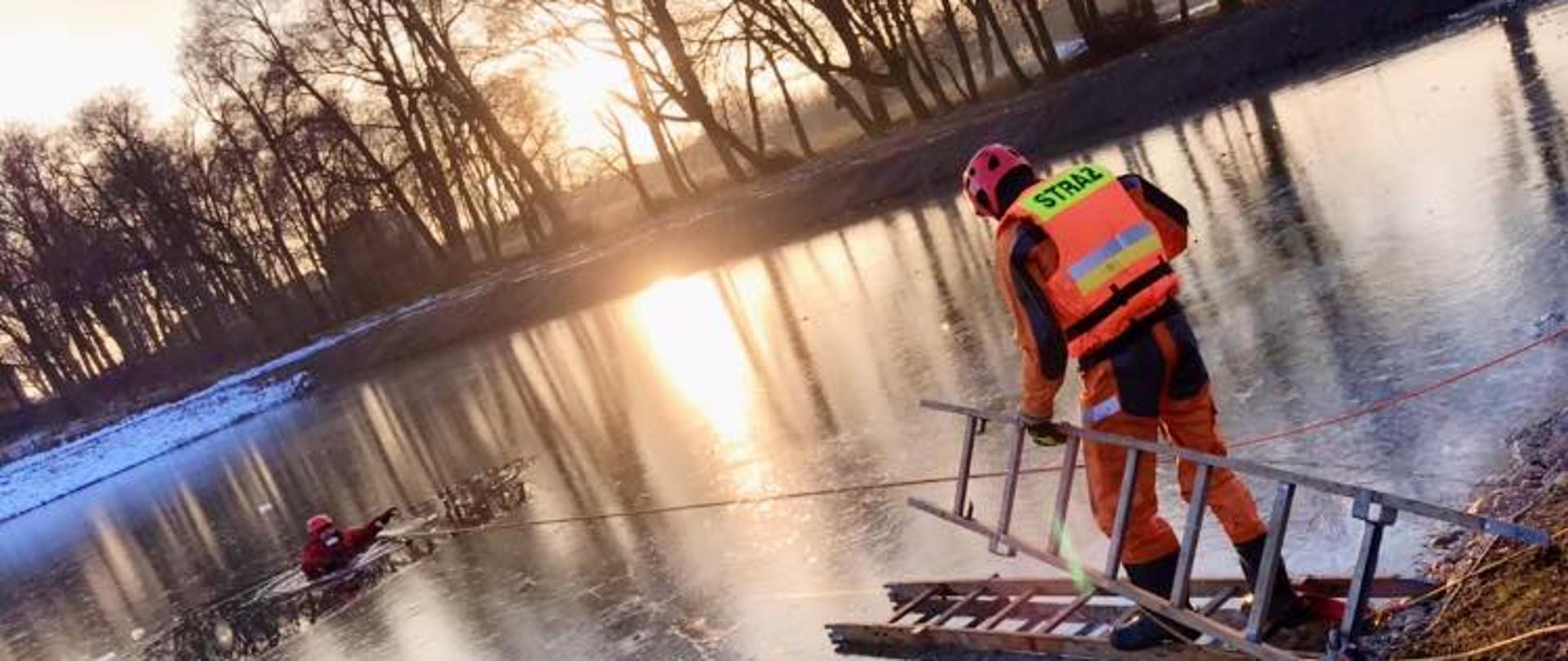 Ćwiczenia lodowe - Niwiski, fot. OSP Mokobody