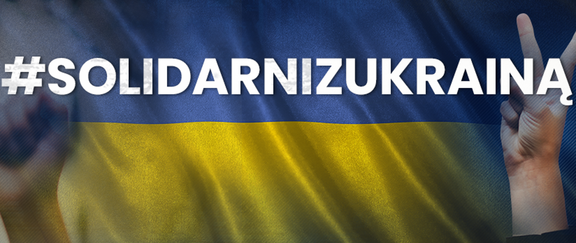 Grafika z napisem Solidarni z Ukrainą 