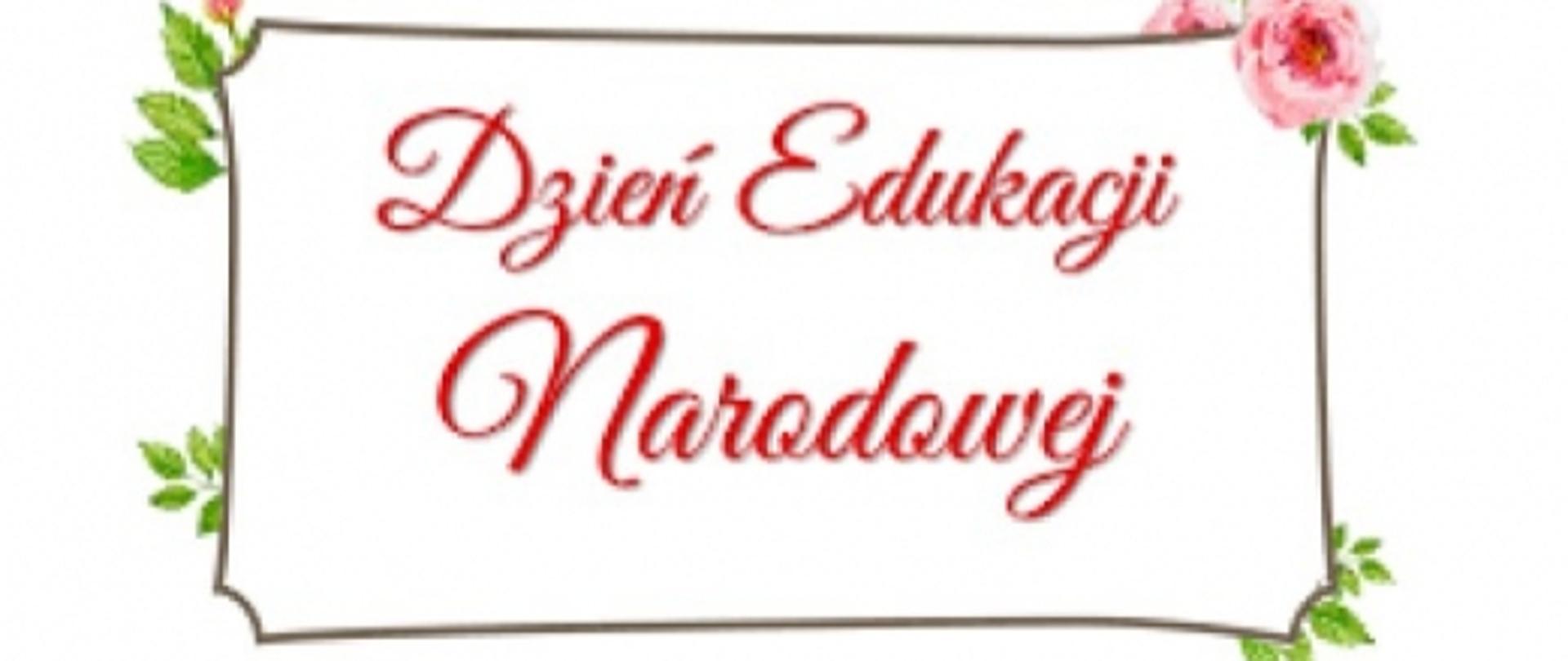 Plakat, na jasnym tle, bukiet czerwonych tulipanów, Tytuł czerwonymi literami, ciemne napisy życzeń.