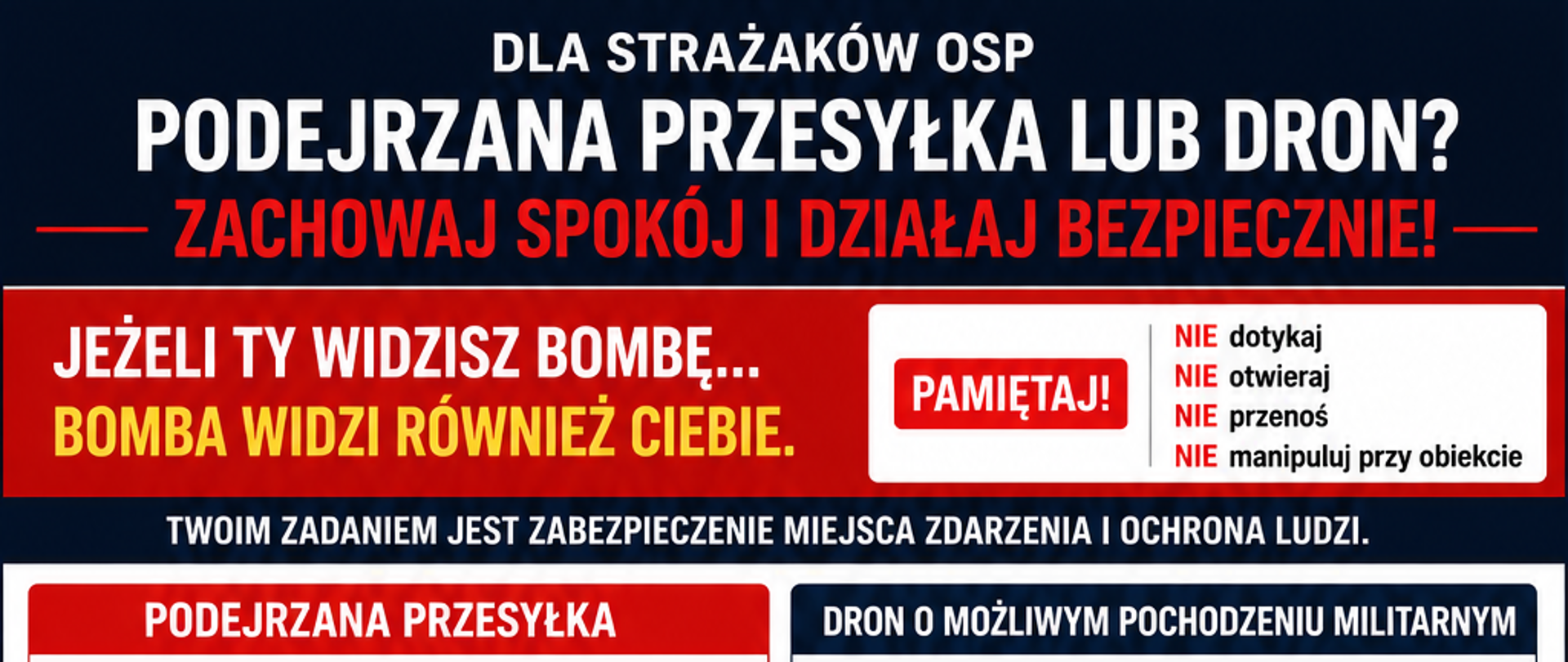 Podejrzana przesyłka i dron o możliwym pochodzeniu militarnym – jak powinien postąpić strażak OSP?