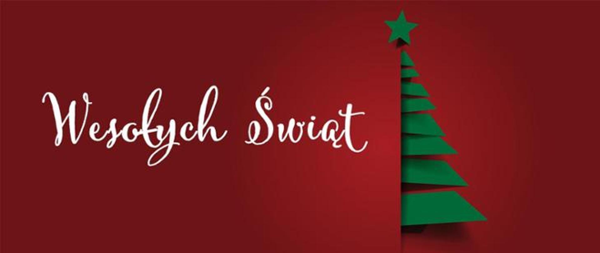 Baner świąteczny przedstawia choinkę
