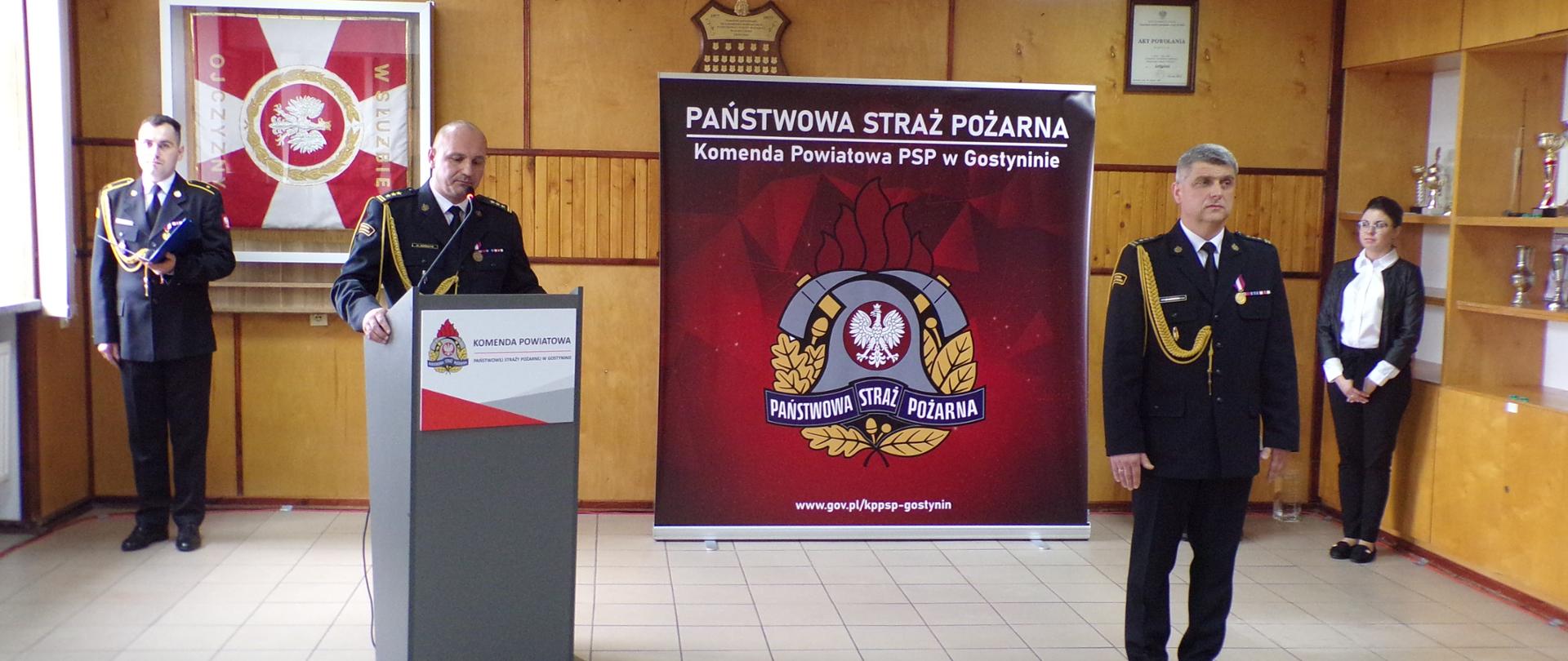 Uroczysta zbiórka z okazji powołania na stanowisko Komendanta Powiatowego PSP w Gostyninie 
