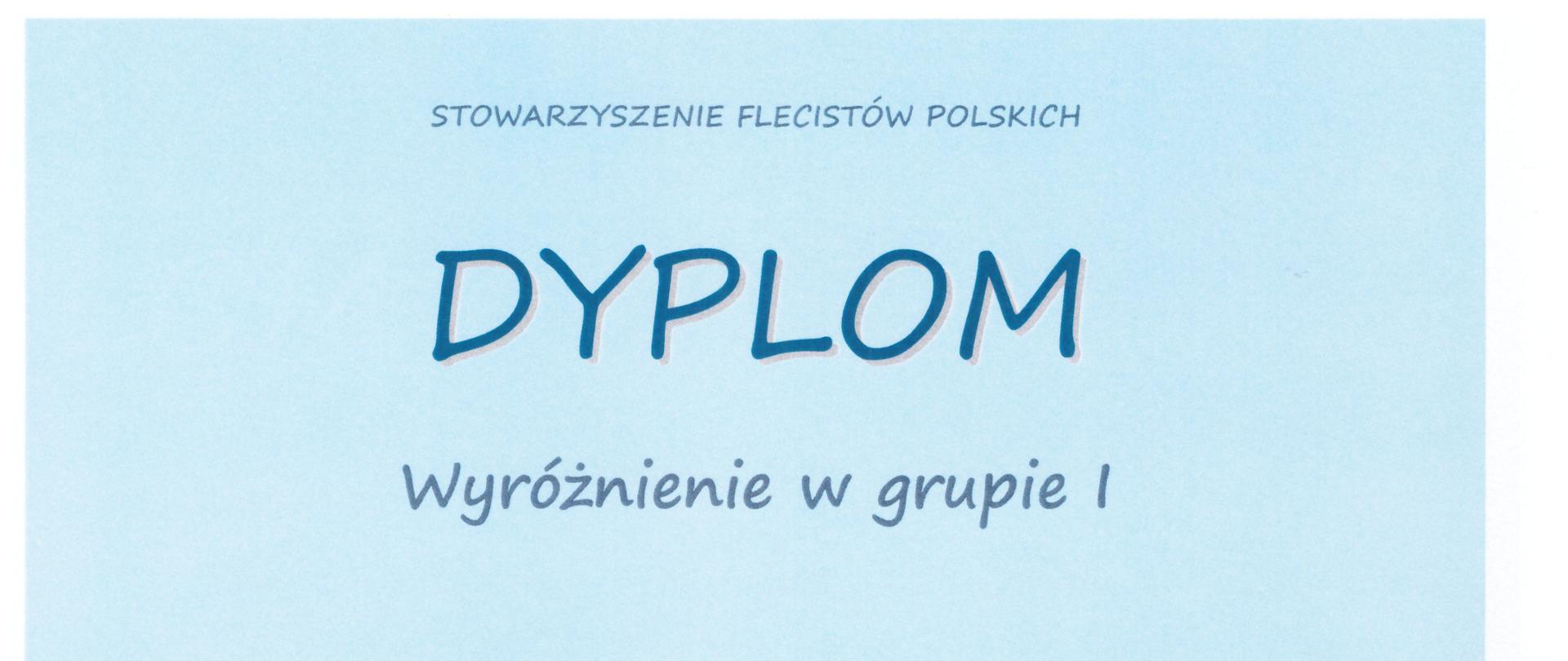 Dyplom wyróżnienia w grupie I w VII Ogólnopolskim Internetowym Konkursie Fletowym dla Marty Knieć. Konkurs odbywał się w dniach 10-11 stycznia 2026 r.