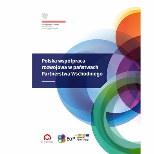Okładka publikacji logotyp 10.rocznica Partnerstwa Wschodniego wraz logo Polskiej pomocy