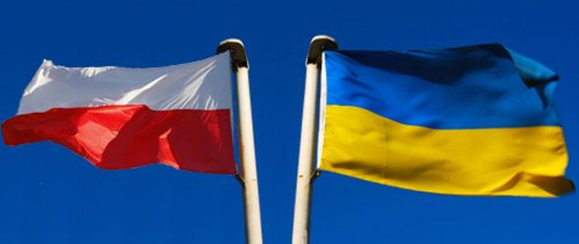 Flaga Polski i Ukrainy