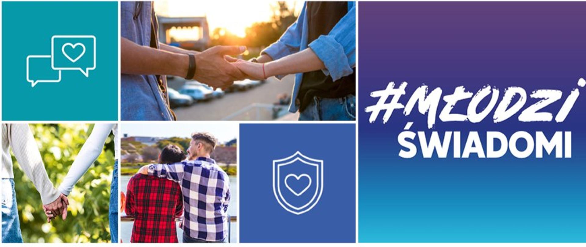 Młodzi Świadomi" dotyczy programu edukacyjnego, którego celem jest podniesienie świadomości na temat chorób przenoszonych drogą płciową wśród młodzieży. Baner ma dotrzeć do młodych ludzi i skłonić do odpowiedzialnych decyzji.
