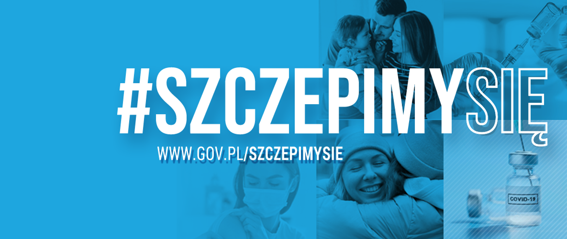 Zdjęcie przedstawia baner graficzny z hasłem szczepimy się