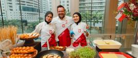 Chef Marcin Budynek and hotel staff