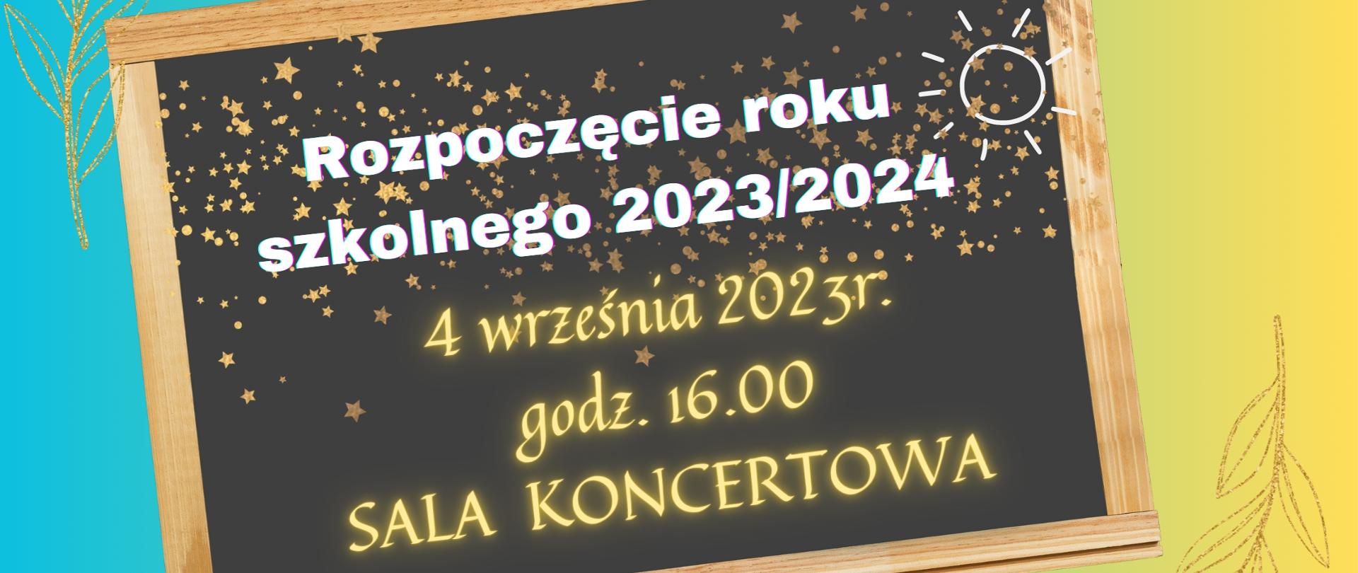Plik graficzny przedstawiający tablicę szkolną z napisem informującym o dacie rozpoczęcia nowego roku szkolnego.