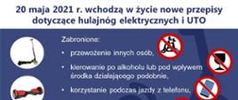 Nowe przepisy dotyczące hulajnóg elektrycznych i urządzeń transportu osobistego - zakazy