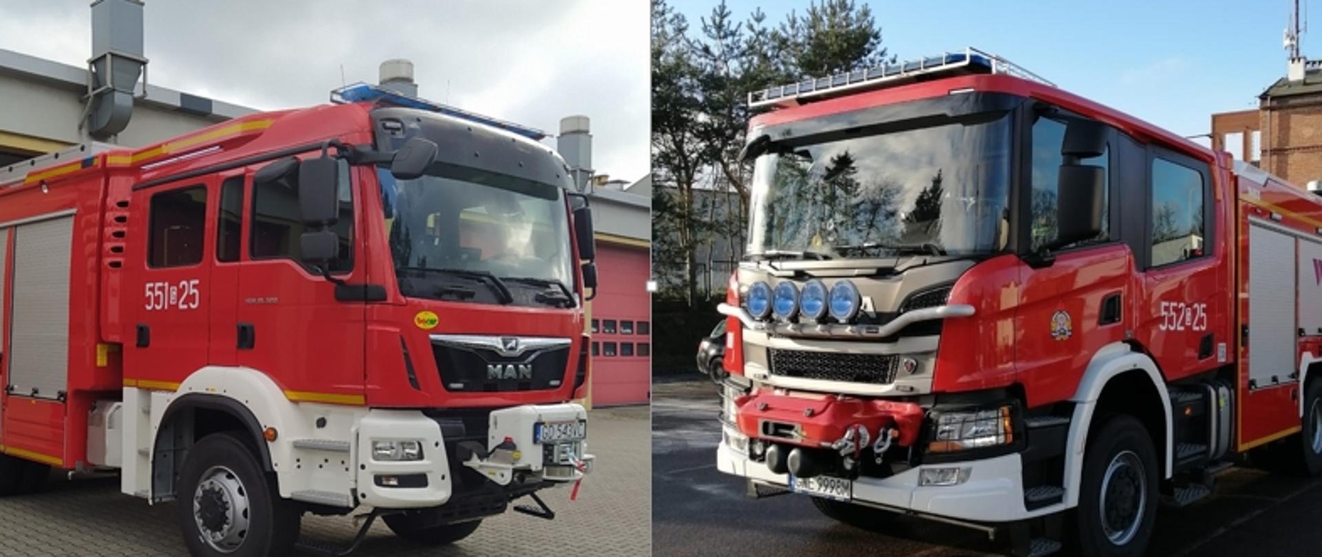 zdjęcie przedstawia nowe pojazdy pożarnicze
