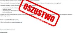 oszukańczy mail phishingowy z rzekomym podpisem Ministra Pawła Olszewskiego 