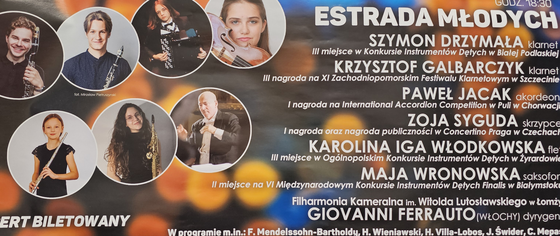 baner - fragment plakatu koncertowego ze zdjęciami wykonawców